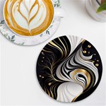 Pattern Gold Marble UV Print Round Tile Coaster Front