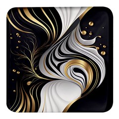 Pattern Gold Marble Square Glass Fridge Magnet (4 Pack)