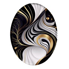 Pattern Gold Marble Oval Glass Fridge Magnet (4 Pack) by Vaneshop