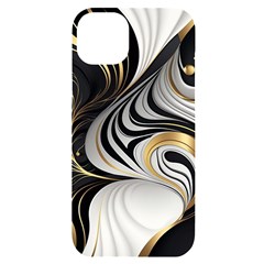 Pattern Gold Marble Iphone 14 Plus Black Uv Print Case by Vaneshop