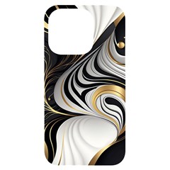 Pattern Gold Marble Iphone 14 Pro Black Uv Print Case