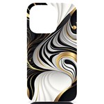 Pattern Gold Marble iPhone 14 Pro Black UV Print Case Front