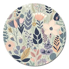 Flower Floral Pastel Magnet 5  (round)