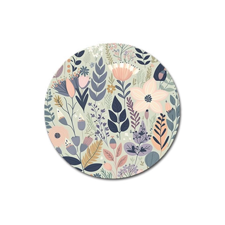 Flower Floral Pastel Magnet 3  (Round)