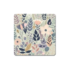 Flower Floral Pastel Square Magnet by Vaneshop