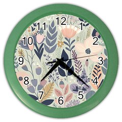 Flower Floral Pastel Color Wall Clock