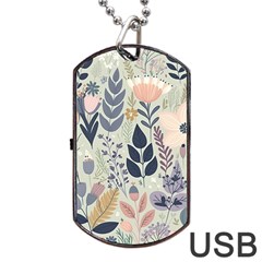 Flower Floral Pastel Dog Tag Usb Flash (one Side) by Vaneshop