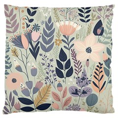 Flower Floral Pastel Large Premium Plush Fleece Cushion Case (two Sides) by Vaneshop