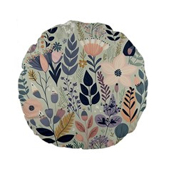 Flower Floral Pastel Standard 15  Premium Flano Round Cushions by Vaneshop