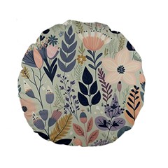 Flower Floral Pastel Standard 15  Premium Round Cushions by Vaneshop