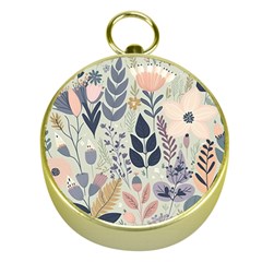 Flower Floral Pastel Gold Compasses by Vaneshop