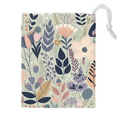 Flower Floral Pastel Drawstring Pouch (5xl) by Vaneshop