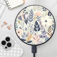 Flower Floral Pastel Wireless Fast Charger(black) by Vaneshop