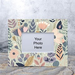 Flower Floral Pastel White Tabletop Photo Frame 4 x6  by Vaneshop