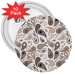 Paisley Pattern Background Graphic 3  Buttons (10 Pack)  by Vaneshop