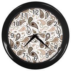 Paisley Pattern Background Graphic Wall Clock (black)