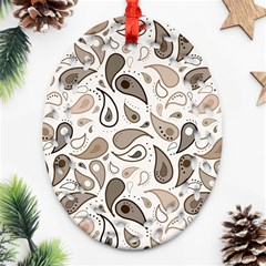 Paisley Pattern Background Graphic Oval Filigree Ornament (two Sides) by Vaneshop