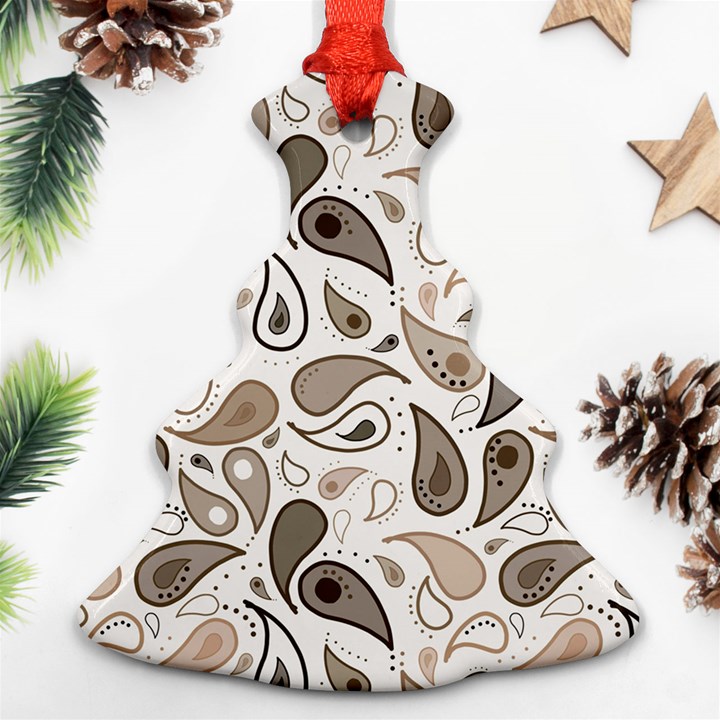 Paisley Pattern Background Graphic Christmas Tree Ornament (Two Sides)