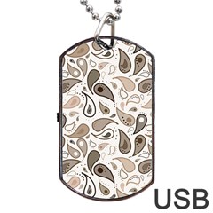 Paisley Pattern Background Graphic Dog Tag Usb Flash (one Side) by Vaneshop