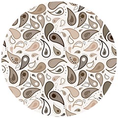 Paisley Pattern Background Graphic Wooden Puzzle Round by Vaneshop