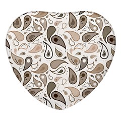 Paisley Pattern Background Graphic Heart Glass Fridge Magnet (4 Pack) by Vaneshop