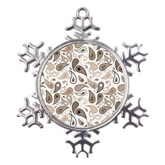 Paisley Pattern Background Graphic Metal Large Snowflake Ornament