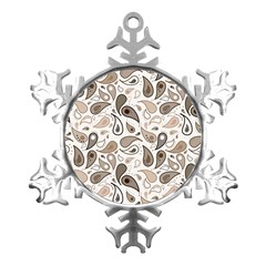 Paisley Pattern Background Graphic Metal Small Snowflake Ornament