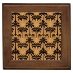 Camel Palm Tree Framed Tile by Vaneshop