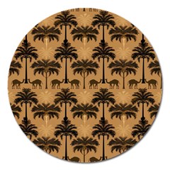 Camel Palm Tree Magnet 5  (round) by Vaneshop