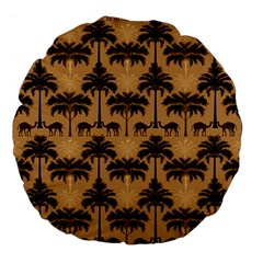 Camel Palm Tree Large 18  Premium Flano Round Cushions by Vaneshop