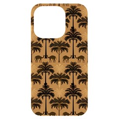 Camel Palm Tree Iphone 14 Pro Black Uv Print Case