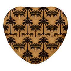 Camel Palm Tree Heart Glass Fridge Magnet (4 Pack) by Vaneshop