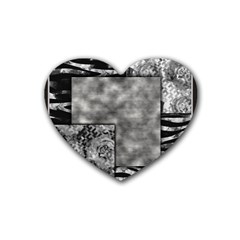 Background Pattern Geometric Design Rubber Heart Coaster (4 Pack) by Vaneshop