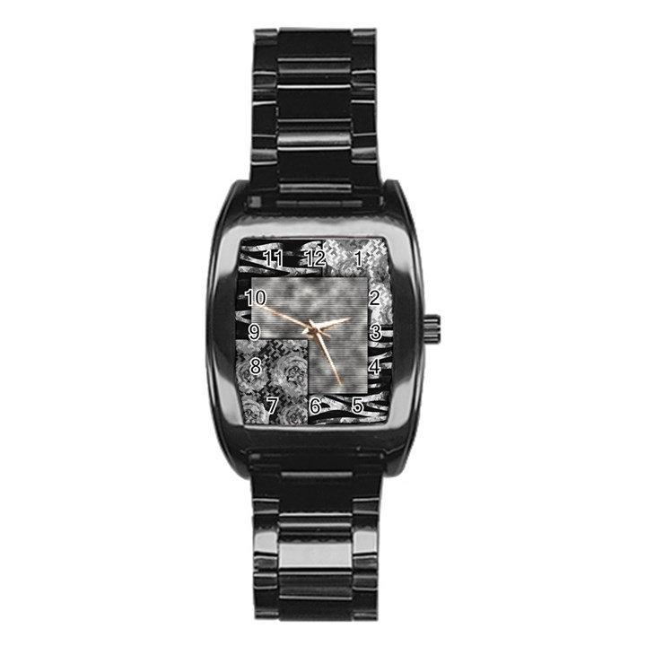 Background Pattern Geometric Design Stainless Steel Barrel Watch