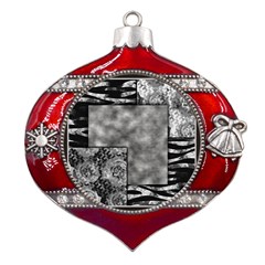 Background Pattern Geometric Design Metal Snowflake And Bell Red Ornament