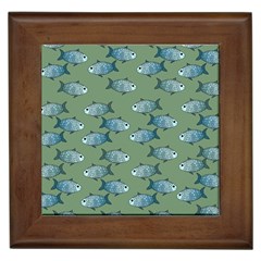 Fishes Pattern Background Theme Framed Tile by Vaneshop