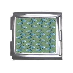 Fishes Pattern Background Theme Mega Link Italian Charm (18mm) by Vaneshop