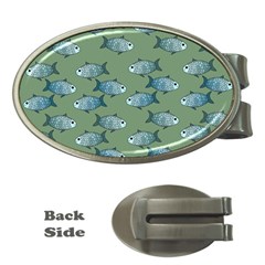 Fishes Pattern Background Theme Money Clips (oval)  by Vaneshop