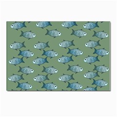 Fishes Pattern Background Theme Postcard 4 x 6  (pkg Of 10) by Vaneshop