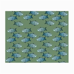 Fishes Pattern Background Theme Small Glasses Cloth (2 Sides) by Vaneshop