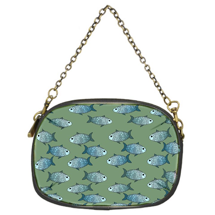 Fishes Pattern Background Theme Chain Purse (Two Sides)