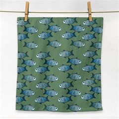 Fishes Pattern Background Theme Face Towel