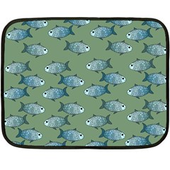 Fishes Pattern Background Theme Two Sides Fleece Blanket (mini) by Vaneshop