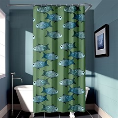 Fishes Pattern Background Theme Shower Curtain 36  X 72  (stall)  by Vaneshop