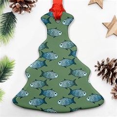 Fishes Pattern Background Theme Ornament (christmas Tree)  by Vaneshop