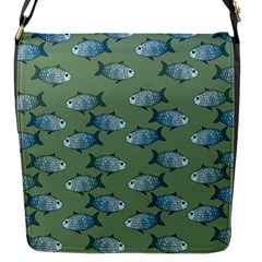 Fishes Pattern Background Theme Flap Closure Messenger Bag (s) by Vaneshop