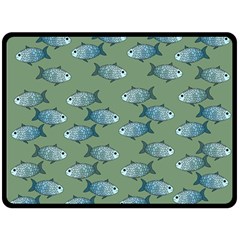 Fishes Pattern Background Theme Two Sides Fleece Blanket (large) by Vaneshop