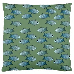 Fishes Pattern Background Theme Standard Premium Plush Fleece Cushion Case (one Side) by Vaneshop