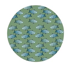 Fishes Pattern Background Theme Mini Round Pill Box by Vaneshop