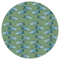 Fishes Pattern Background Theme Round Trivet